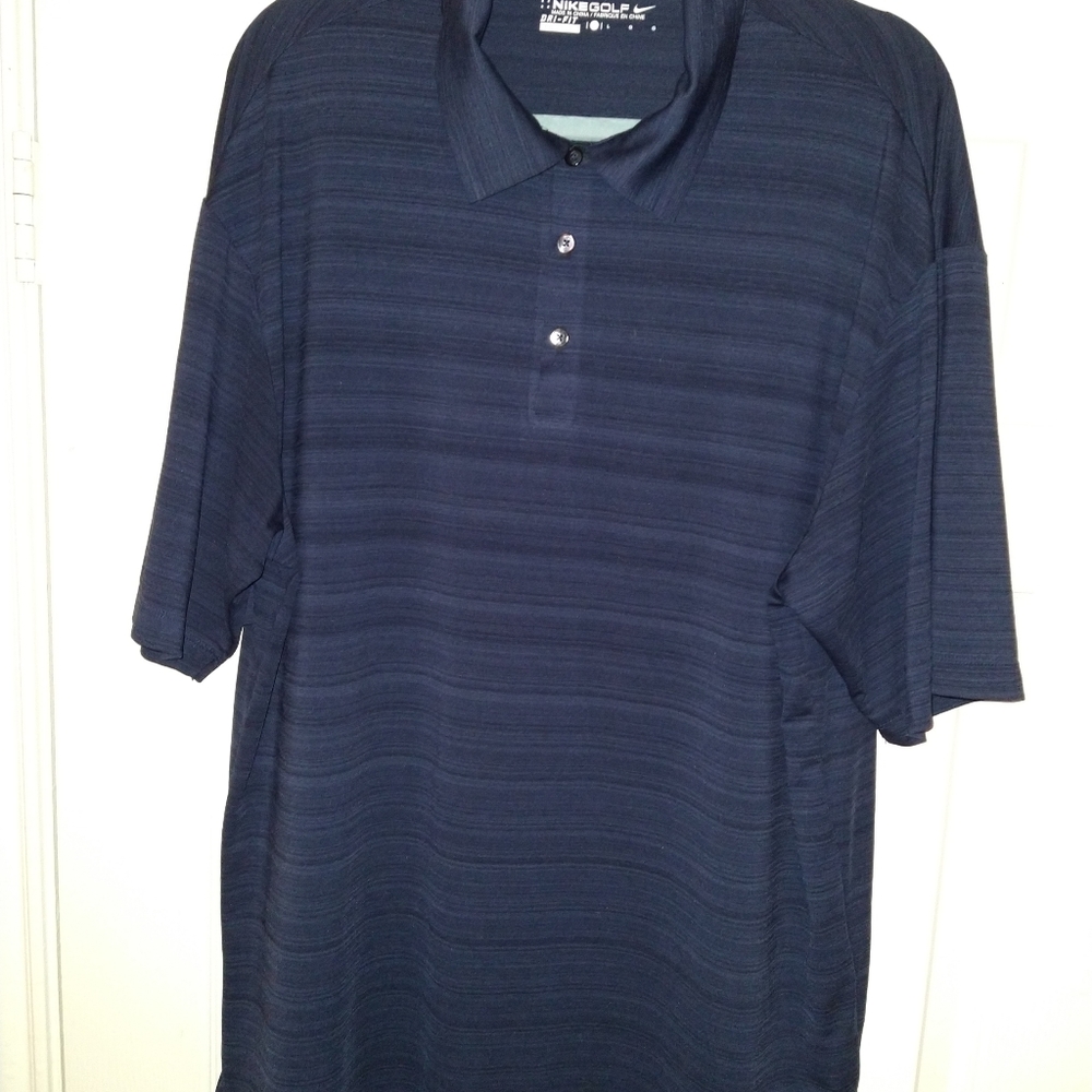 Nike Golf Dri-Fit Blue Polo Shirt Men's sz Large.